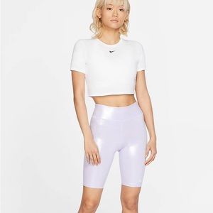 Iridescent Pearlescent White Nike Biker Shorts